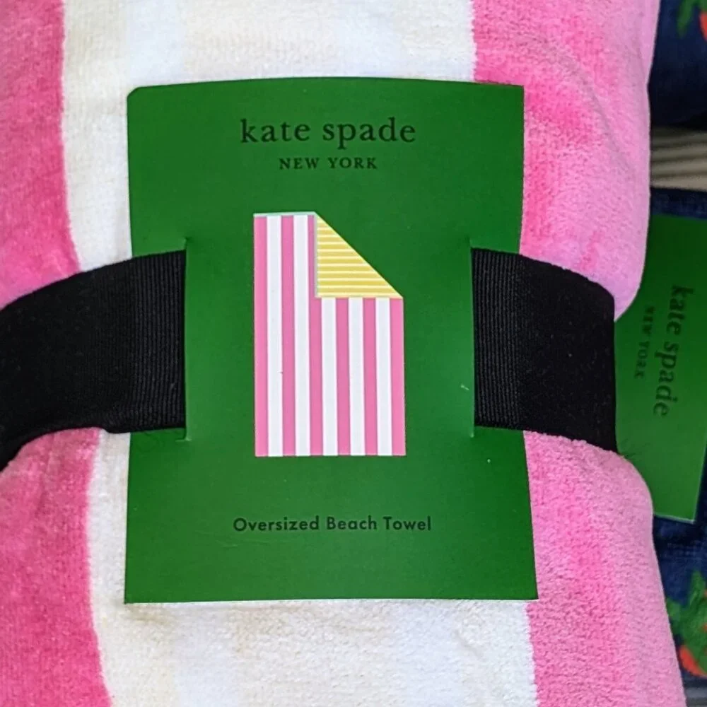 Kate Spade ♠️ New York Oversized Reversed Striped Beach Towel NWT